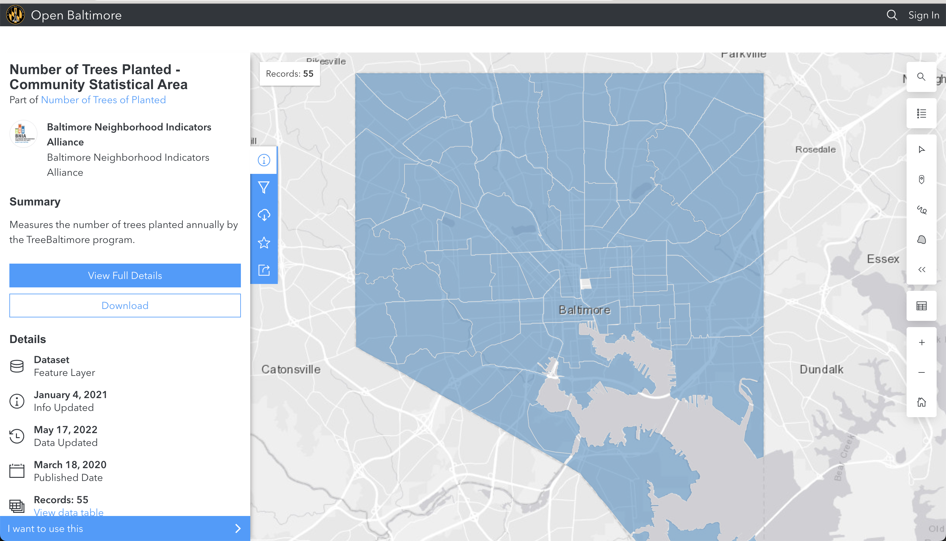 Baltimore Trees Dataset